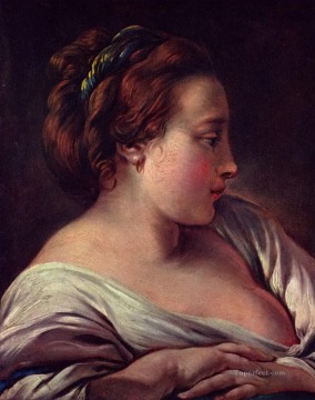フランソワ・ブーシェ Painting - 女の頭 フランソワ・ブーシェ